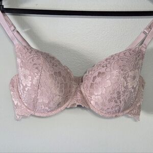 La Senza So Free Full Coverage Dusty Rose + Shimmery Gold Bra Sz 36D Mermaidcore